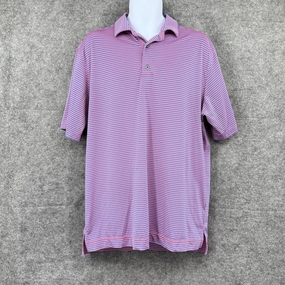 FootJoy Other - FootJoy Mens Striped Polo Shirt Large Pink & Blue Golf FLAWS